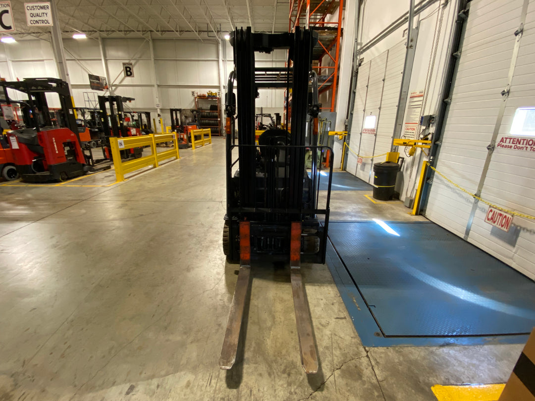Used forklift for sale in Ajax | 2019 TOYOTA 3,500 LB 3-Wheel Electric Forklift | Model: 8FBE18U