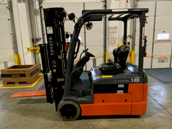 Used forklift for sale in Kitchener | 2021 TOYOTA 3,500 LB 3-Wheel Electric Forklift Longbox | Model: 8FBEH18U