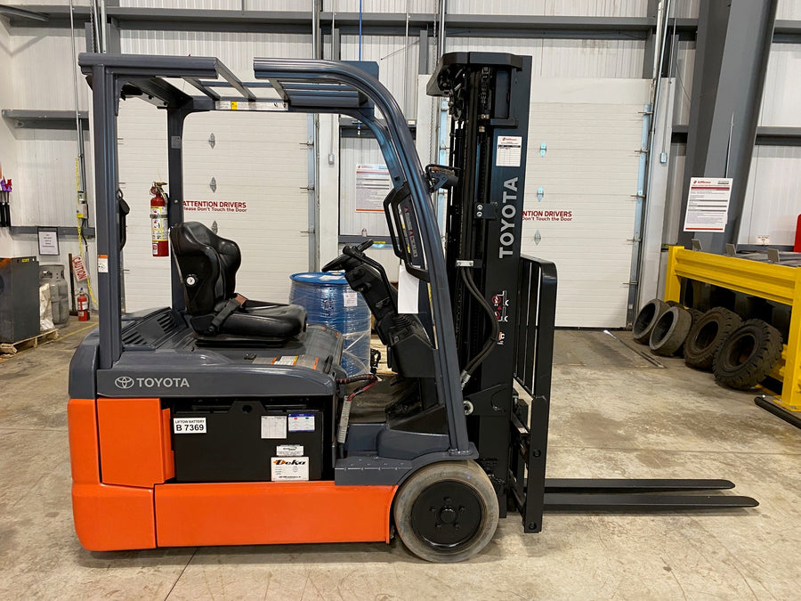 Used forklift for sale in Hamilton | 2021 TOYOTA 4,000 LB 3-Wheel Electric Forklift | Model: 8FBE20U