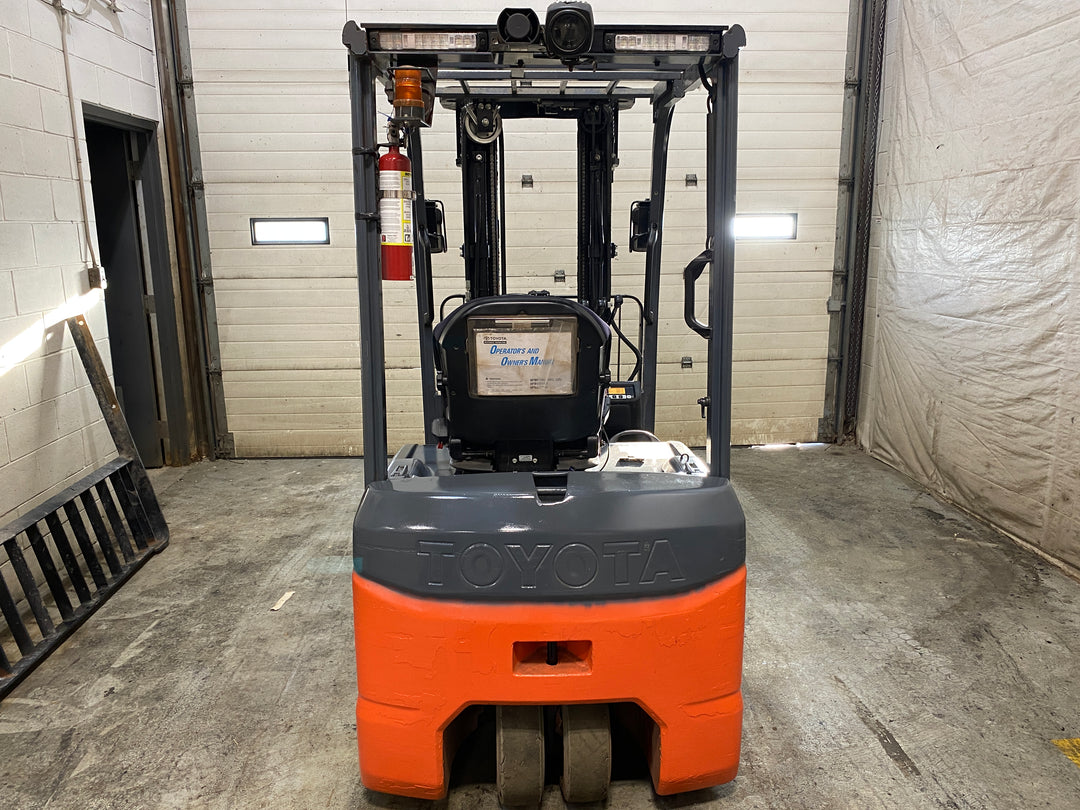 Used forklift for sale in Barrie | 2021 TOYOTA 3,500 LB 3-Wheel Electric Forklift | Model: 8FBE18U