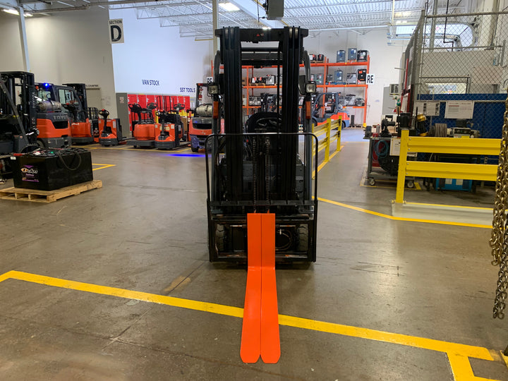 Used forklift for sale in Toronto | 2021 TOYOTA 4000 LB 3-Wheel Electric Forklift | Model: 8FBE20U