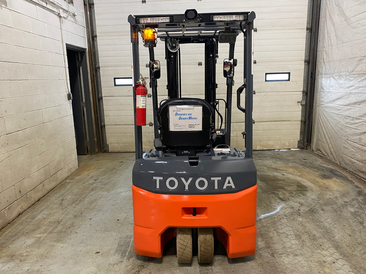 Used forklift for sale in Barrie | 2021 TOYOTA 3000 LB 3-Wheel Electric Forklift | Model: 8FBE15U