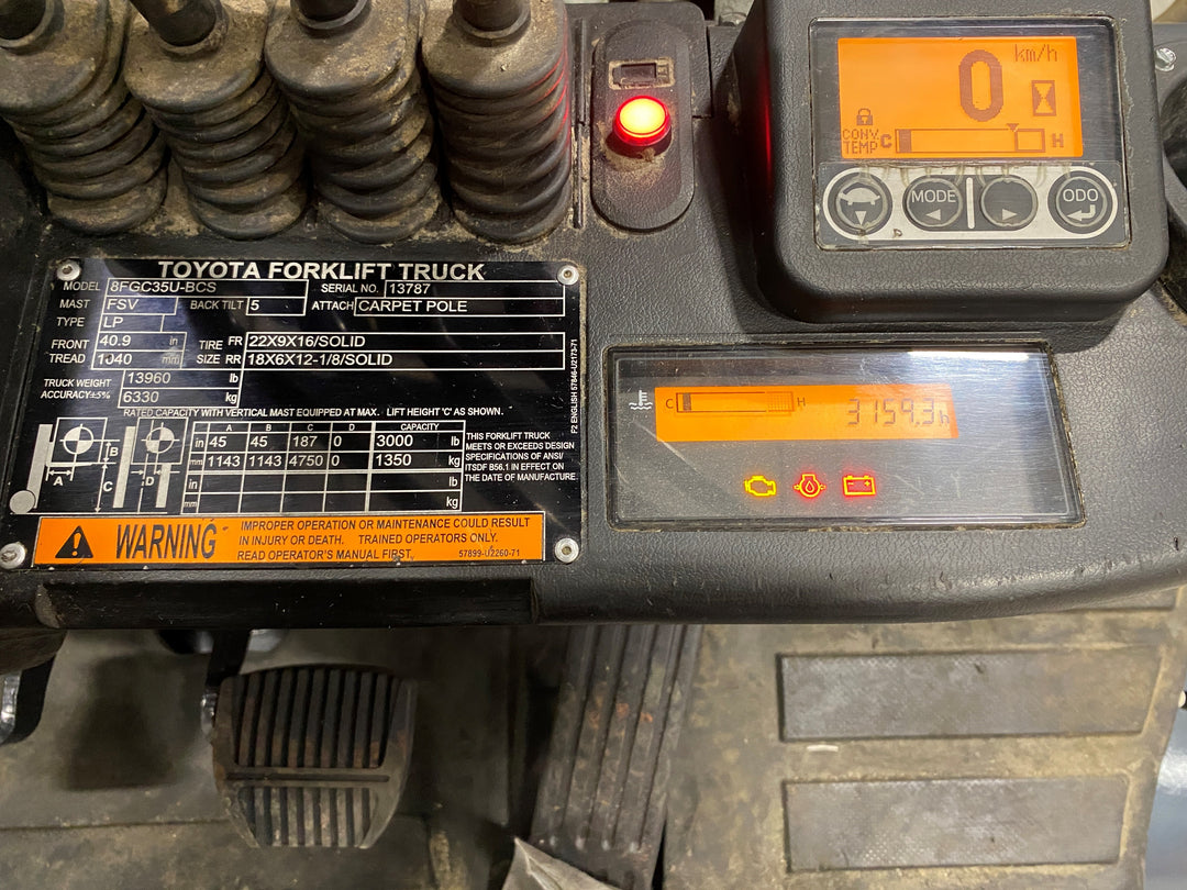 Used forklift for sale in Hamilton | 2019 TOYOTA 8,000 LB IC Cushion Forklift | Model: 8FGC35U