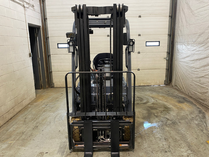 Used forklift for sale in Barrie | 2021 TOYOTA 3000 LB 3-Wheel Electric Forklift | Model: 8FBE15U