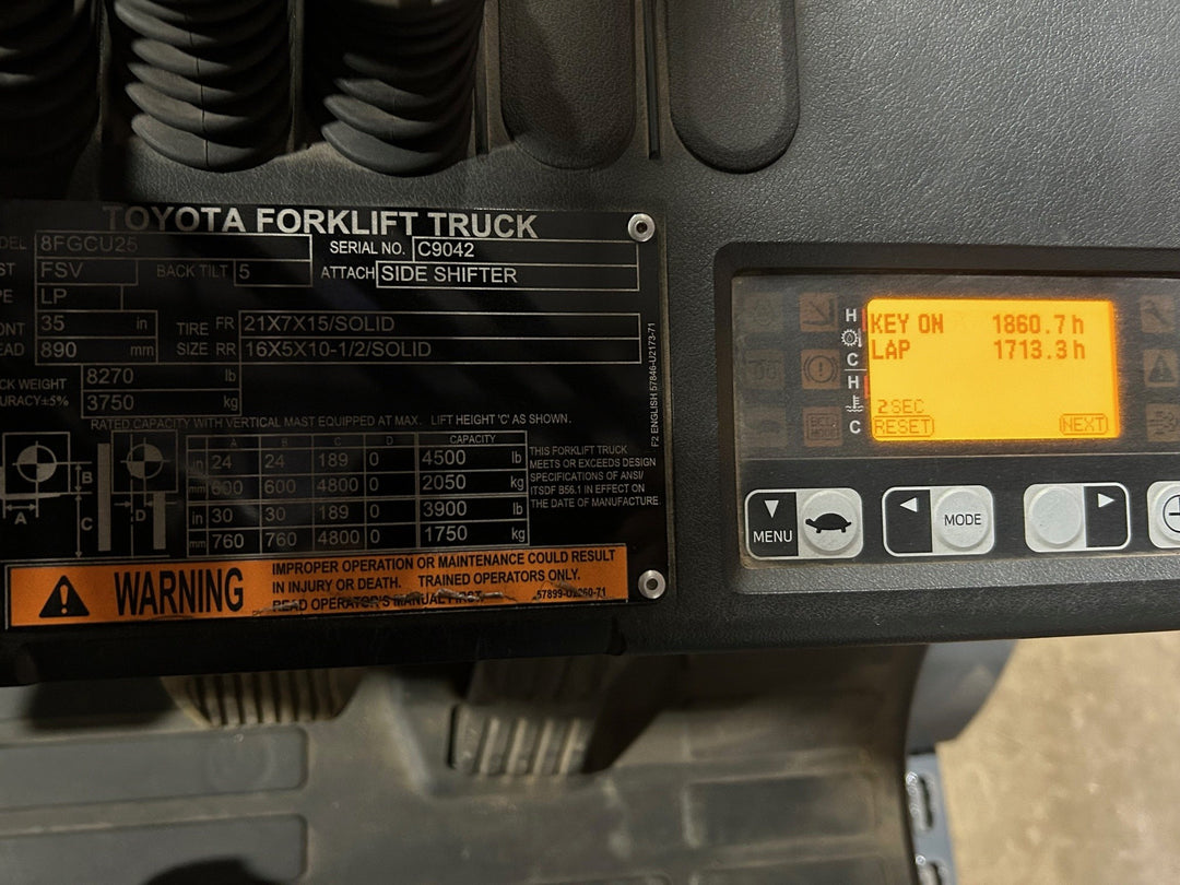 Used forklift for sale in Moncton | 2021 TOYOTA 5,000 LB IC Cushion Forklift | Model: 8FGCU25