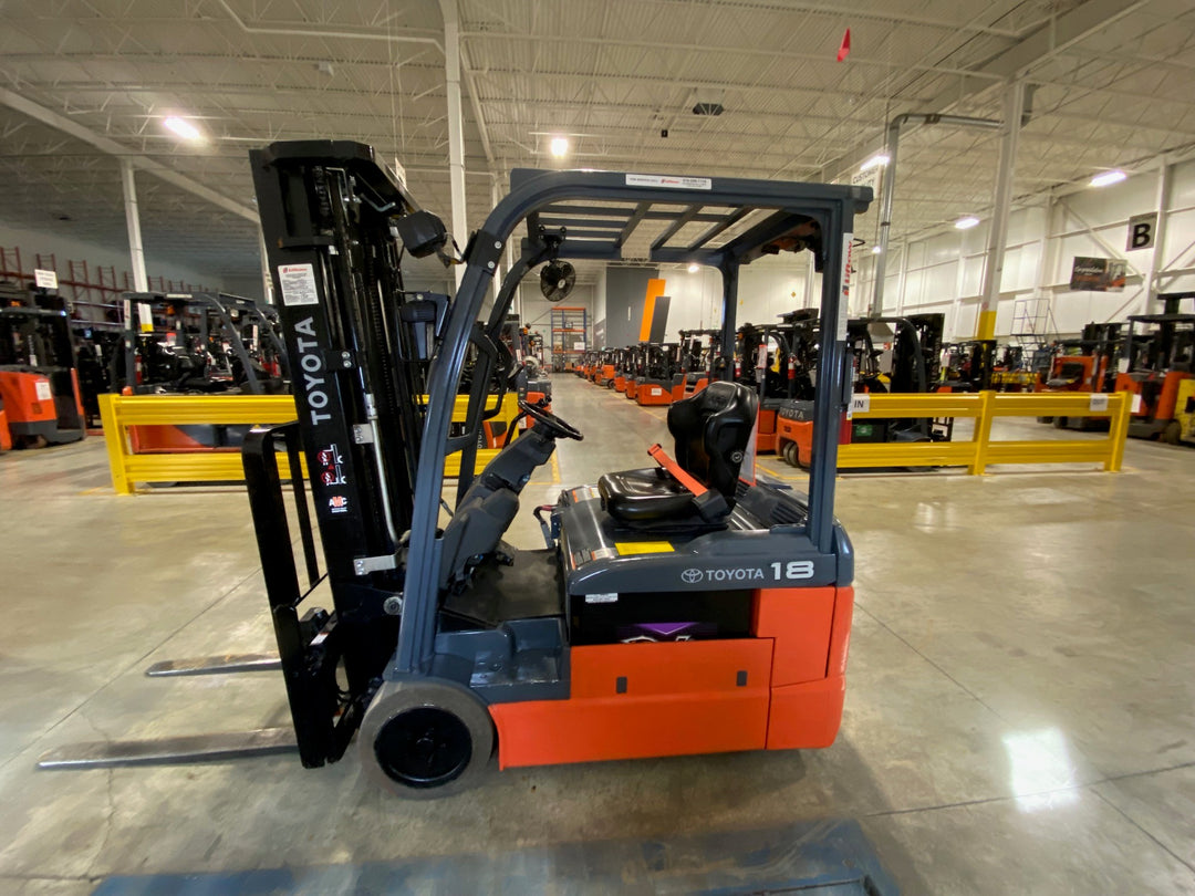 Used forklift for sale in Kitchener | 2023 TOYOTA 3,500 LB 3-Wheel Electric Forklift Longbox | Model: 8FBEH18U