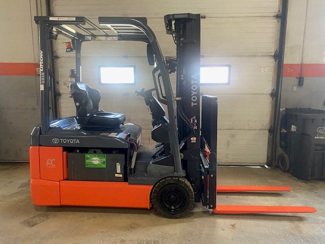 Used forklift for sale in Dartmouth | 2021 TOYOTA 4000 LB 3-Wheel Electric Forklift | Model: 8FBE20U
