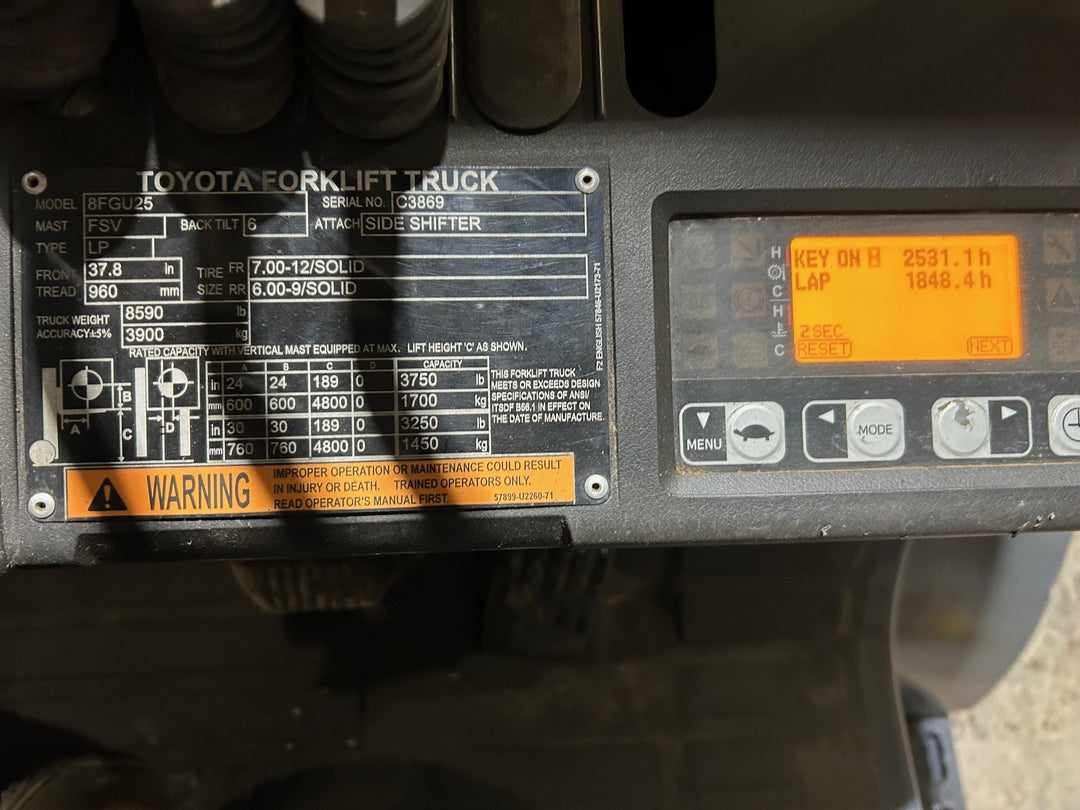 Used forklift for sale in Moncton | 2021 TOYOTA 5,000 LB IC Pneumatic Forklift | Model: 8FGU25