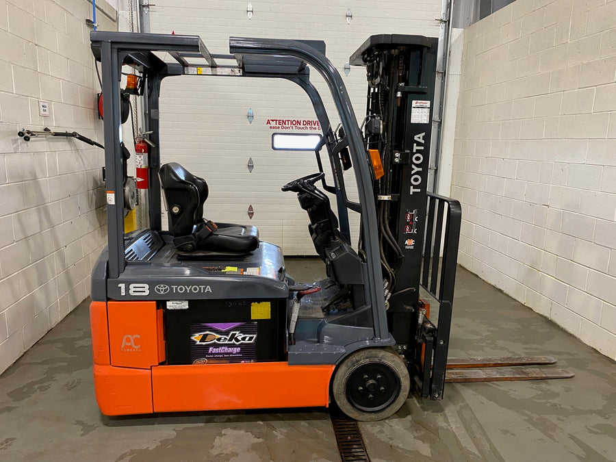 Used forklift for sale in Hamilton | 2021 TOYOTA 3500 LB 3-Wheel Electric Forklift Longbox | Model: 8FBEH18U
