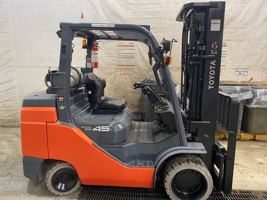 Used forklift for sale in Barrie | 2019 TOYOTA 10,000 LB IC Cushion Forklift | Model: 8FGC45U