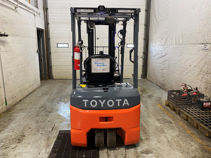 Used forklift for sale in Barrie | 2019 TOYOTA 3,500 LB 3-Wheel Electric Forklift | Model: 8FBE18U
