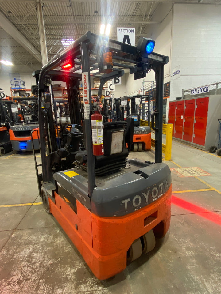Used forklift for sale in Barrie | 2022 TOYOTA 4,000 LB 3-Wheel Electric Forklift | Model: 8FBE20U