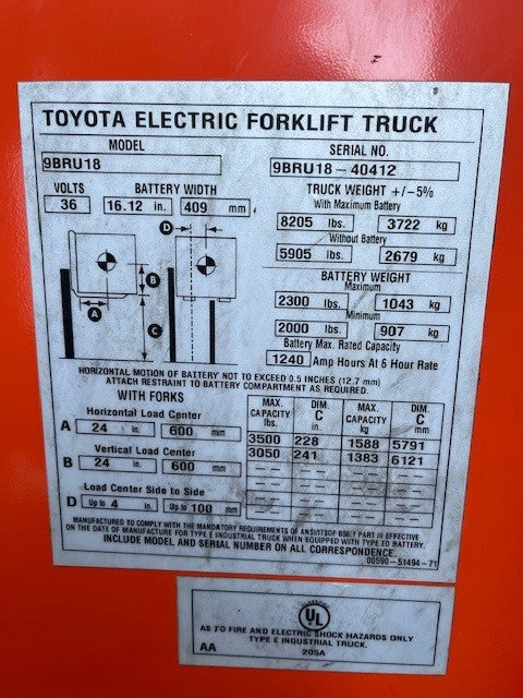 Used forklift for sale in Kitchener | 2019 TOYOTA 3,500 LB Electric Reach Truck | Model: 9BR183M241