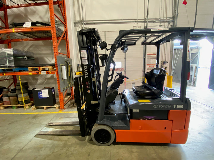 Used forklift for sale in Kitchener | 2023 TOYOTA 3,500 LB 3-Wheel Electric Forklift Longbox | Model: 8FBEH18U