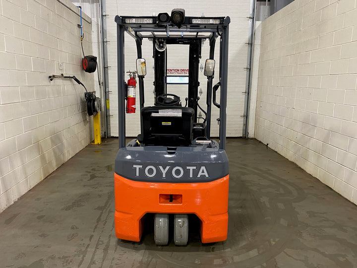 Used forklift for sale in Hamilton | 2021 TOYOTA 4,000 LB 3-Wheel Electric Forklift | Model: 8FBE20U