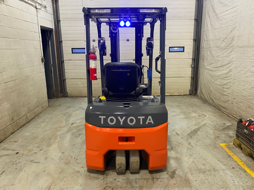 Used forklift for sale in Barrie | 2021 TOYOTA 4,000 LB 3-Wheel Electric Forklift | Model: 8FBE20U