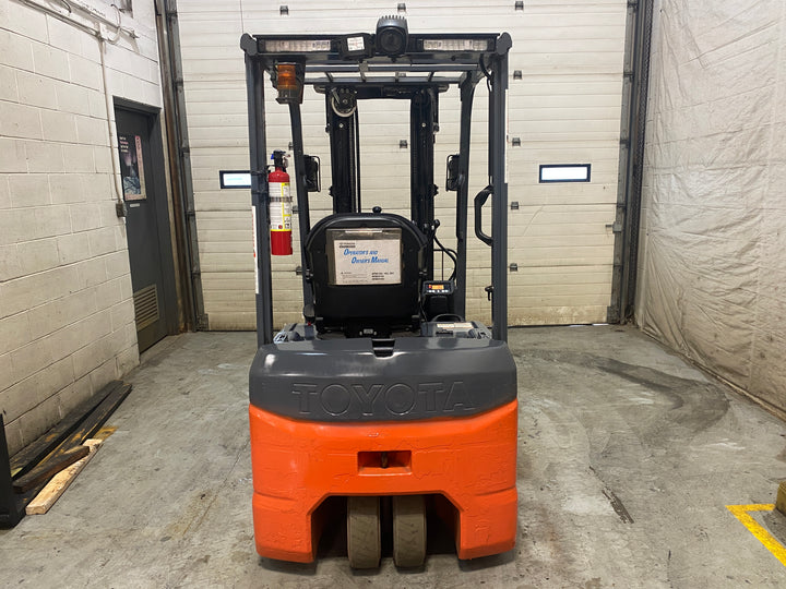 Used forklift for sale in Barrie | 2021 TOYOTA 3,500 LB 3-Wheel Electric Forklift | Model: 8FBE18U