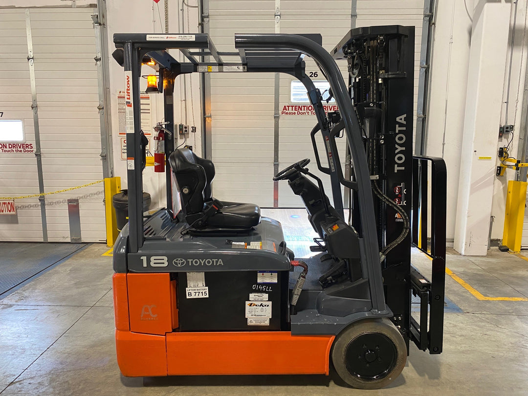 Used forklift for sale in Kitchener | 2023 TOYOTA 3,500 LB 3-Wheel Electric Forklift Longbox | Model: 8FBEH18U