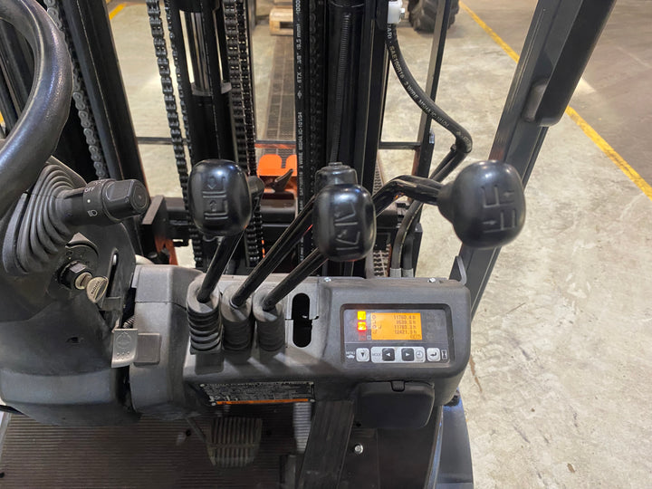 Used forklift for sale in Barrie | 2021 TOYOTA 3,500 LB 3-Wheel Electric Forklift | Model: 8FBE18U