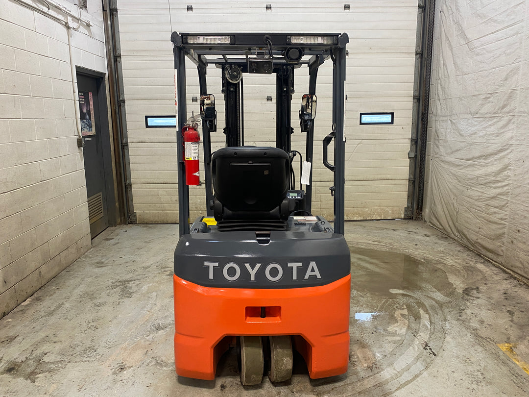 Used forklift for sale in Barrie | 2021 TOYOTA 4,000 LB 3-Wheel Electric Forklift | Model: 8FBE20U