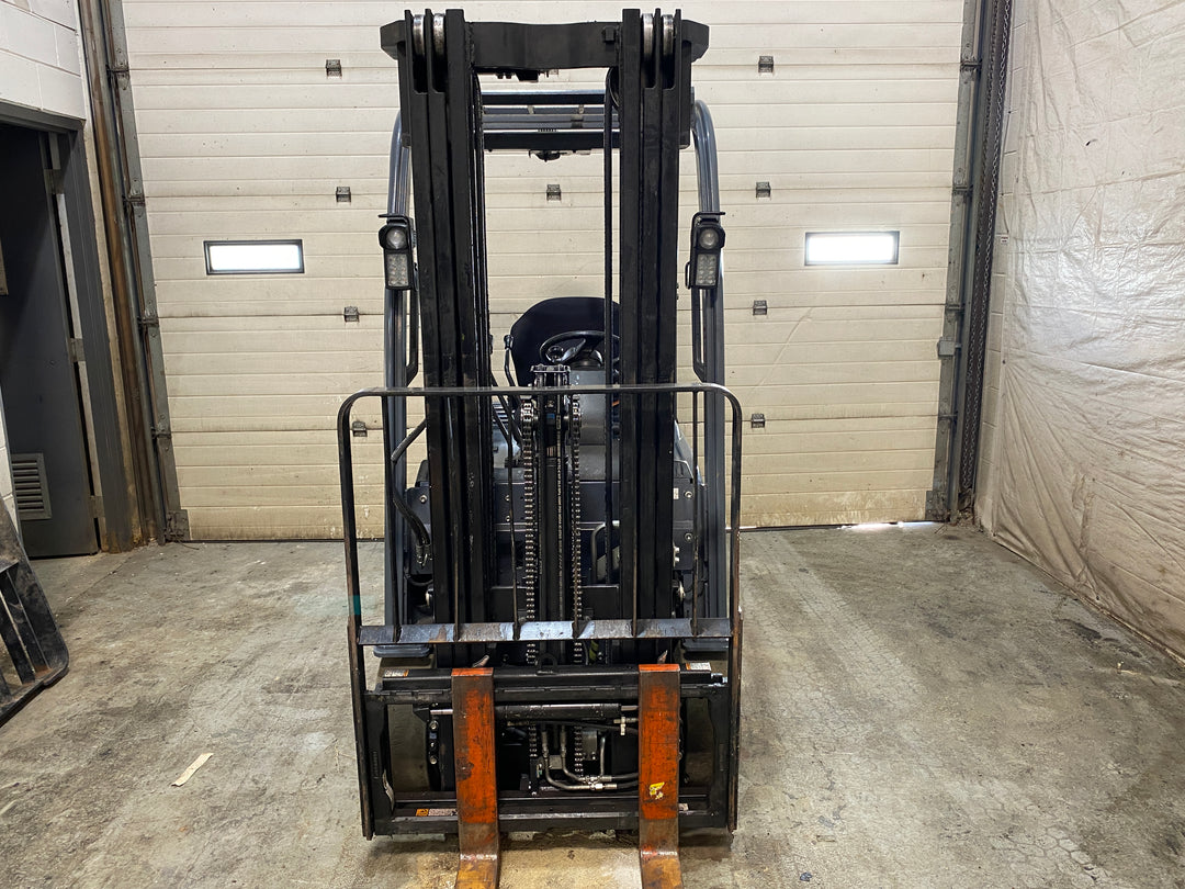 Used forklift for sale in Barrie | 2021 TOYOTA 3,500 LB 3-Wheel Electric Forklift | Model: 8FBE18U