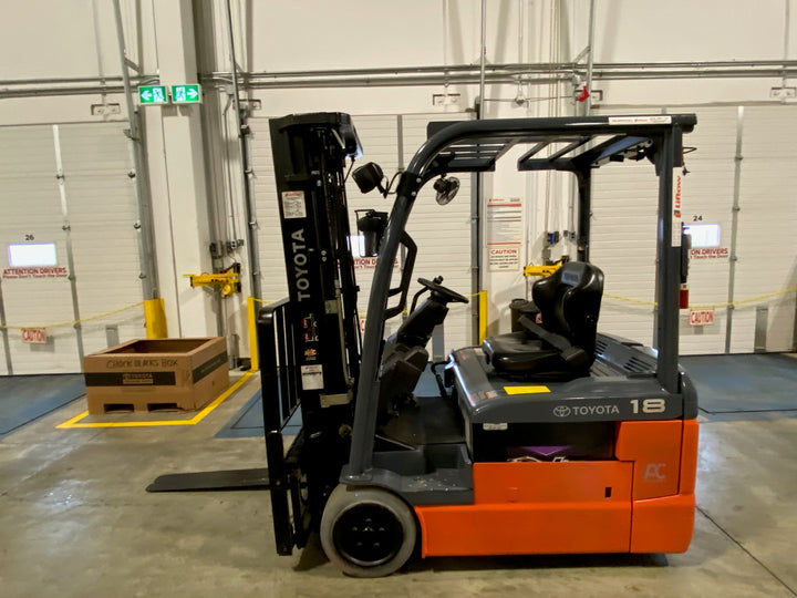 Used forklift for sale in Kitchener | 2023 TOYOTA 3,500 LB 3-Wheel Electric Forklift Longbox | Model: 8FBEH18U