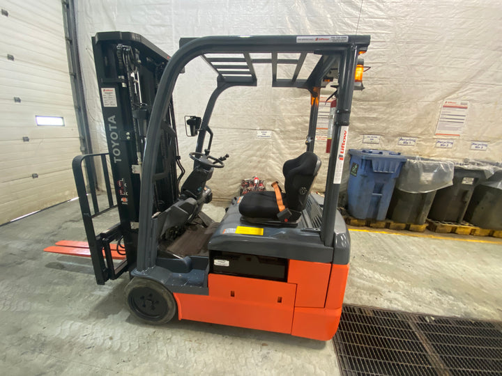 Used forklift for sale in Barrie | 2021 TOYOTA 3,500 LB 3-Wheel Electric Forklift | Model: 8FBE18U