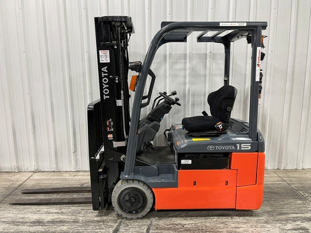 Used forklift for sale in London | 2018 TOYOTA 3,000 LB 3-Wheel Electric Forklift | Model: 8FBE15U