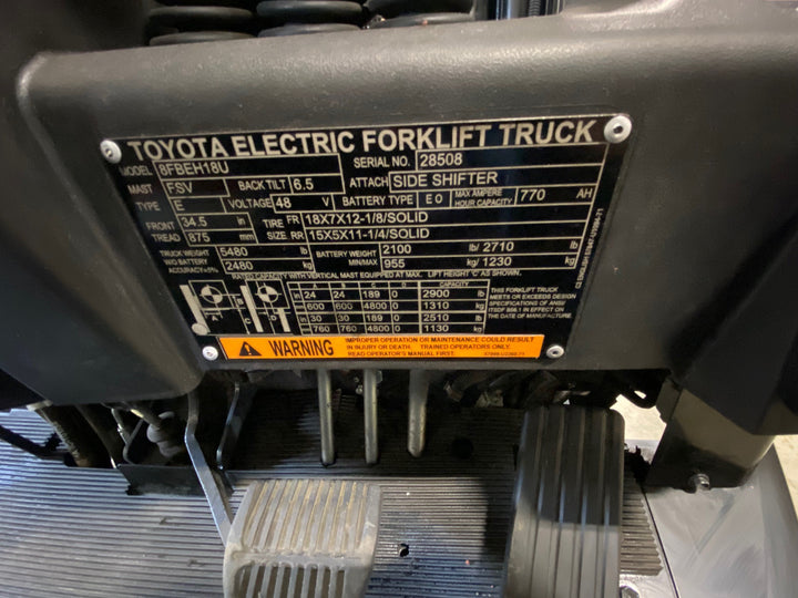 Used forklift for sale in Kitchener | 2023 TOYOTA 3,500 LB 3-Wheel Electric Forklift Longbox | Model: 8FBEH18U
