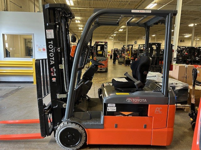 Used forklift for sale in Toronto | 2021 TOYOTA 4000 LB 3-Wheel Electric Forklift | Model: 8FBE20U