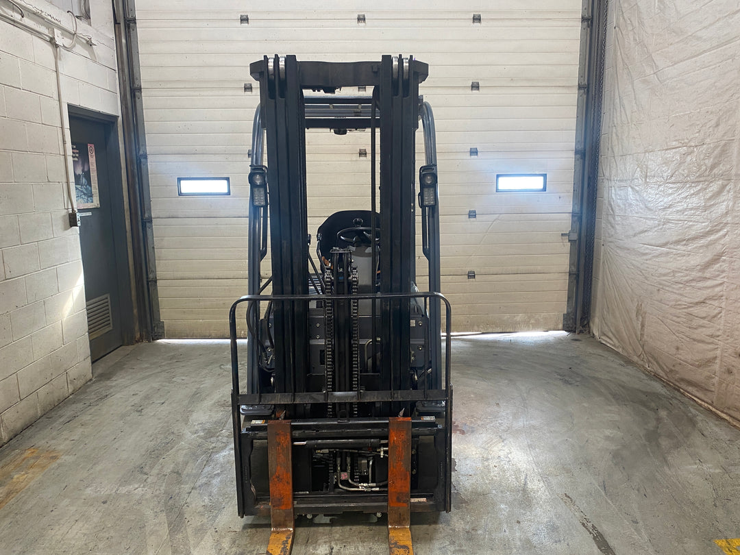 Used forklift for sale in Barrie | 2021 TOYOTA 3,500 LB 3-Wheel Electric Forklift | Model: 8FBE18U