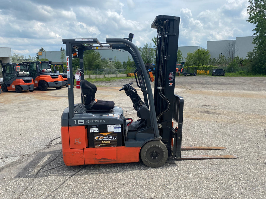 Used forklift for sale in Kitchener | 2019 TOYOTA 3,500 LB 3-Wheel Electric Forklift | Model: 8FBE18U