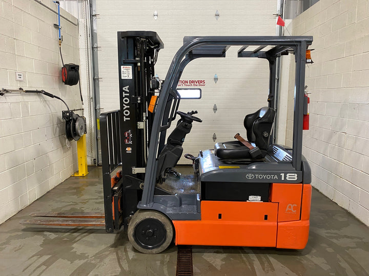 Used forklift for sale in Hamilton | 2021 TOYOTA 3500 LB 3-Wheel Electric Forklift Longbox | Model: 8FBEH18U